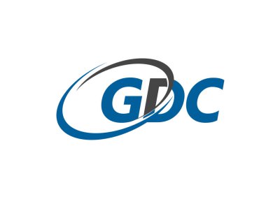 Logo tasarımı, vektör illüstrasyonu, gdc harfleri için grafik alfabe tipografisi