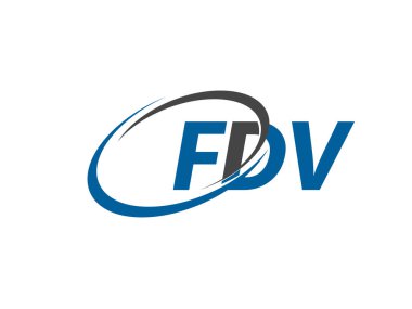 Logo tasarımı için grafik alfabe tipografisi, vektör illüstrasyonu, fdv harfleri
