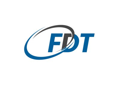 Logo tasarımı, vektör illüstrasyonu ve fdt harfleri için grafik alfabe tipografisi