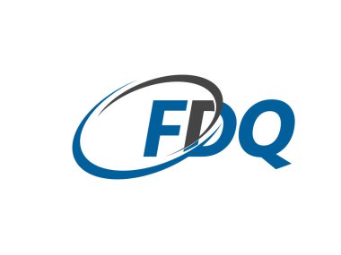 Logo tasarımı, vektör illüstrasyonu, fdq harfleri için grafik alfabe tipografisi