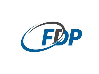 Logo tasarımı için grafik alfabe tipografisi, vektör illüstrasyonu, fdp harfleri