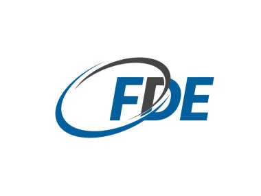 Logo tasarımı için grafik alfabe tipografisi, vektör illüstrasyonu, harf fde