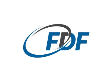 Logo tasarımı için grafik alfabe tipografisi, vektör illüstrasyonu, fdf harfleri