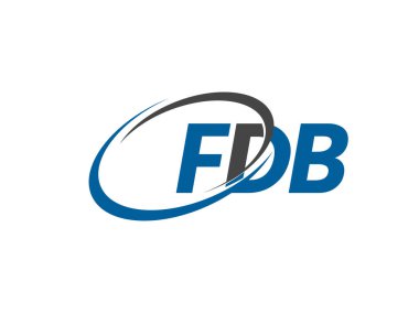 Logo tasarımı için grafik alfabe tipografisi, vektör illüstrasyonu, fdb harfleri