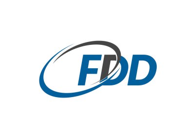 Logo tasarımı için grafik alfabe tipografisi, vektör illüstrasyonu, fdd harfi