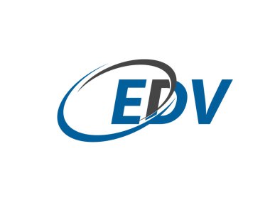 Logo tasarımı için grafik alfabe tipografisi, vektör illüstrasyonu, edv harfleri