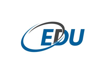 Logo tasarımı, vektör illüstrasyonu, edu harfleri için grafik alfabesi tipografisi