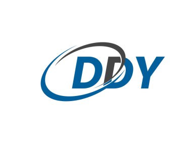 Logo tasarımı için grafik alfabe tipografisi, vektör illüstrasyonu, ddy harfleri