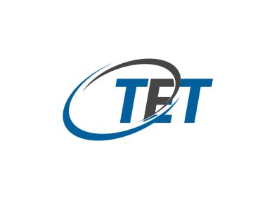 vektör illüstrasyonu, tet harfli logo tasarımı