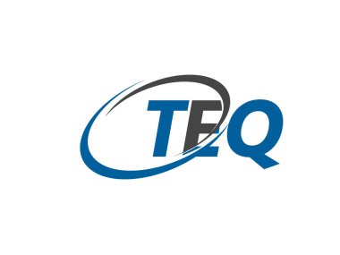 Vektör illüstrasyonu, teq harfli logo tasarımı