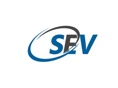 Vektör illüstrasyonu, sev harfli logo tasarımı