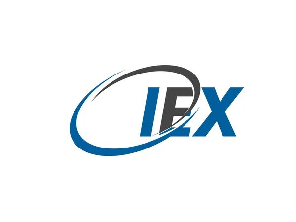 Iex Brev Kreativ Modern Elegant Swoosh Logotyp Design — Stock vektor