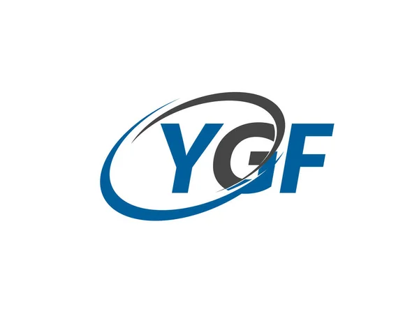 Ygf Carta Criativo Moderno Elegante Design Logotipo Swoosh — Vetor de Stock