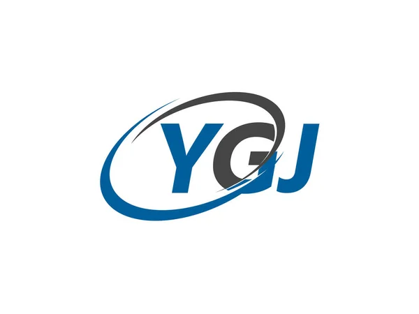 Ygj Carta Criativo Moderno Elegante Design Logotipo Swoosh — Vetor de Stock
