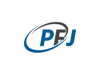 PFJ yaratıcı logo tasarımı vektör çizimi
