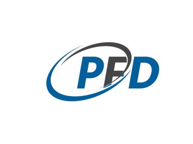 PFD yaratıcı logo tasarımı vektör çizimi