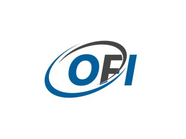 OFI yaratıcı logo tasarımı vektör çizimi