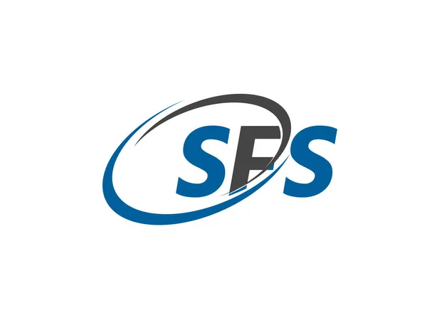 Sfs Brev Kreativ Modern Elegant Swoosh Logotyp Design — Stock vektor