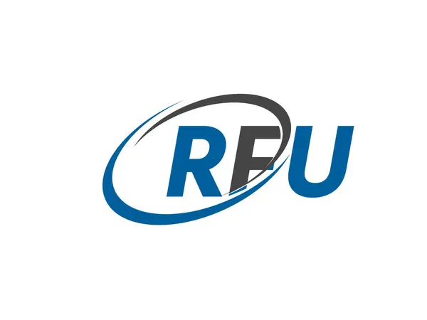Rfu Carta Criativo Moderno Elegante Design Logotipo Swoosh — Vetor de Stock