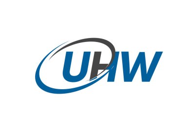 UHW yaratıcı logo tasarımı vektör çizimi