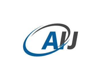 AIJ yaratıcı logo tasarımı vektör çizimi