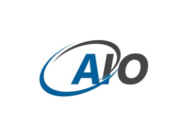 AIO yaratıcı logo tasarımı vektör çizimi
