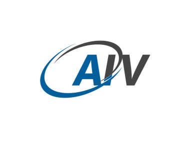 AIV yaratıcı logo tasarımı vektör çizimi