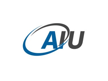 AIU yaratıcı logo tasarımı vektör çizimi