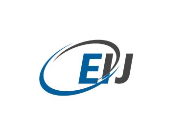 EIJ yaratıcı logo tasarımı vektör çizimi