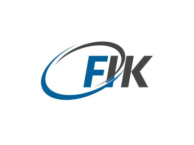 FIK yaratıcı logo tasarımı vektör çizimi