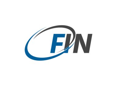 FIN yaratıcı logo tasarımı vektör çizimi
