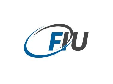 FIU yaratıcı logo tasarımı vektör çizimi