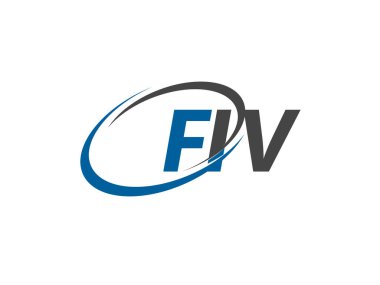 FIV yaratıcı logo tasarımı vektör çizimi