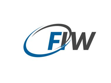 FIW yaratıcı logo tasarımı vektör çizimi