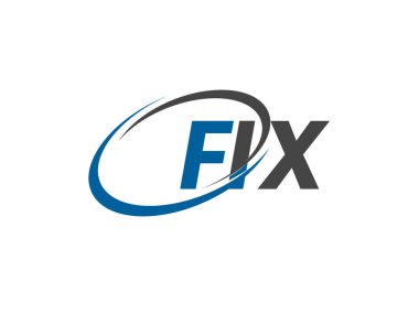 FIX yaratıcı logo tasarımı vektör çizimi
