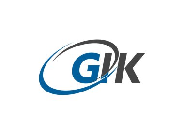 GIK yaratıcı logo tasarımı vektör çizimi