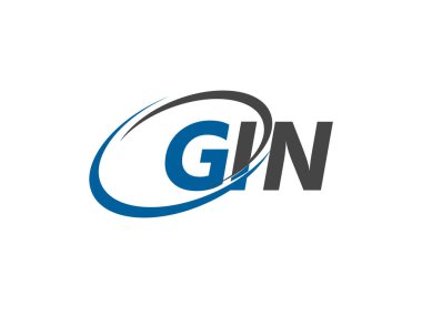 GIN yaratıcı logo tasarımı vektör çizimi