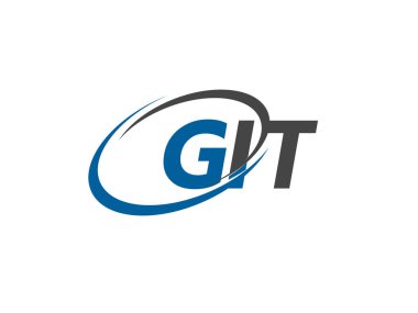 GIT yaratıcı logo tasarımı vektör çizimi