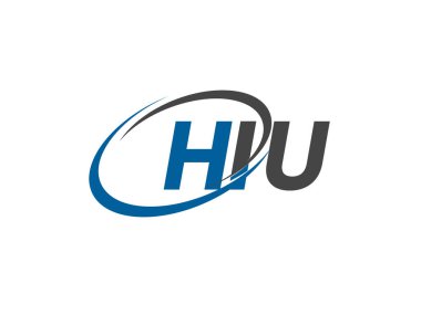 HIU yaratıcı logo tasarımı vektör çizimi