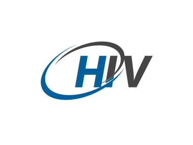 HIV yaratıcı logo tasarımı vektör çizimi