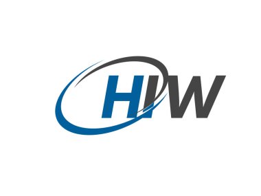 HIW yaratıcı logo tasarımı vektör çizimi