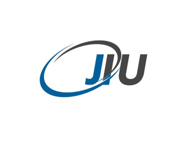 JIU yaratıcı logo tasarımı vektör çizimi
