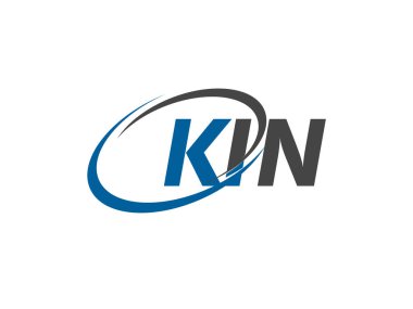 KIN yaratıcı logo tasarımı vektör çizimi