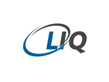 LIQ yaratıcı logo tasarımı vektör çizimi