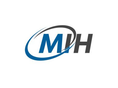 MIH yaratıcı logo tasarımı vektör çizimi