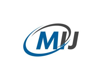 MIJ yaratıcı logo tasarımı vektör çizimi