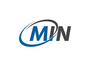 MIN yaratıcı logo tasarımı vektör çizimi
