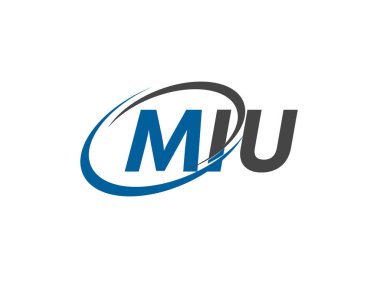 MIU yaratıcı logo tasarımı vektör çizimi