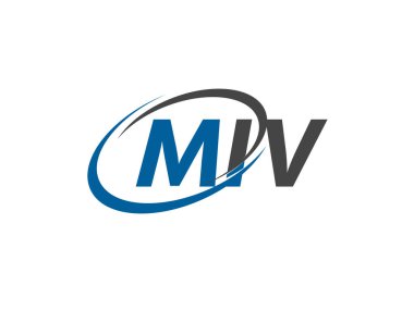MIV yaratıcı logo tasarımı vektör çizimi