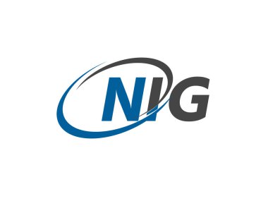 NIG yaratıcı logo tasarımı vektör çizimi